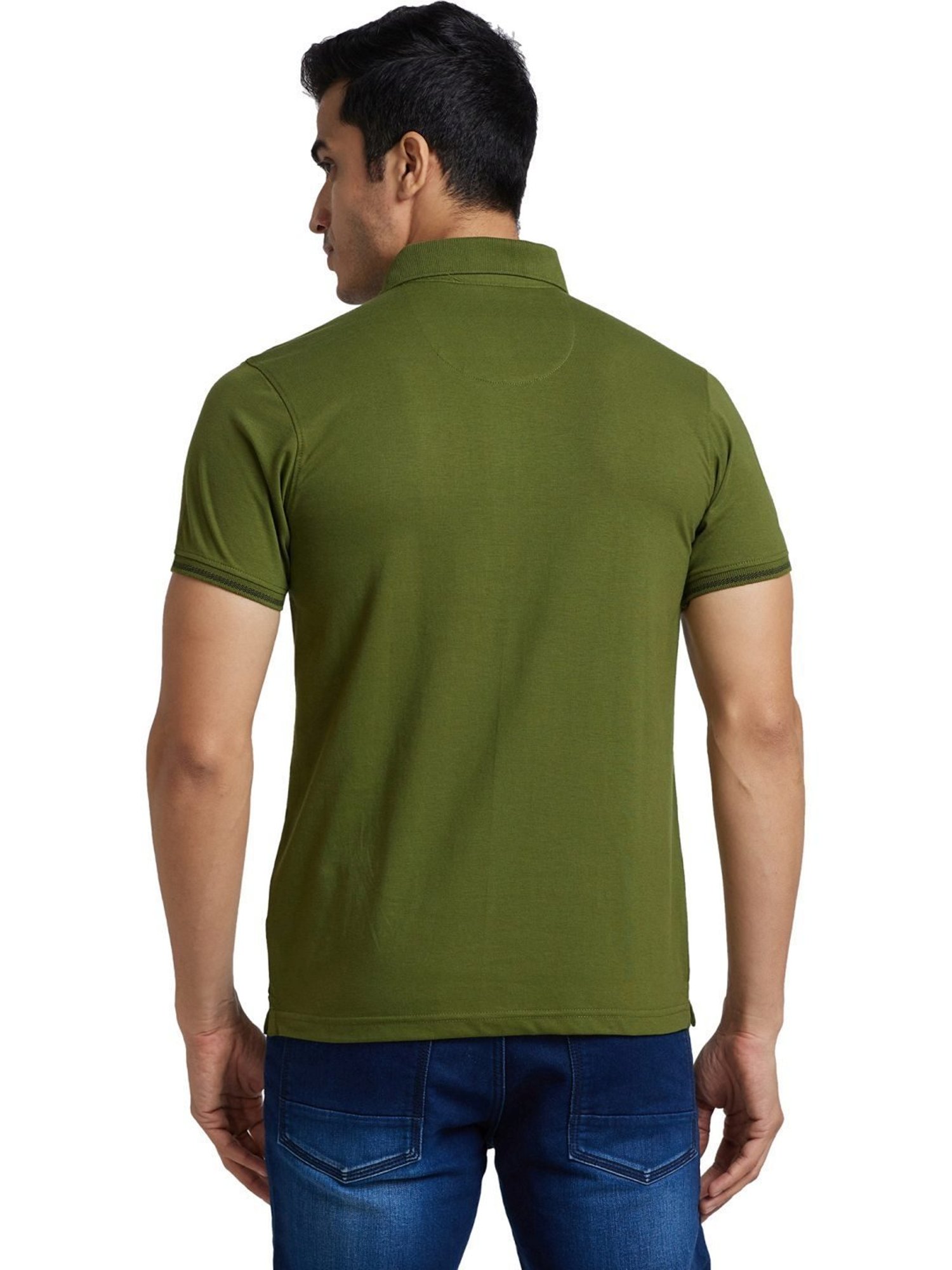 Park Avenue Dark Green Slim Fit Polo T-Shirt