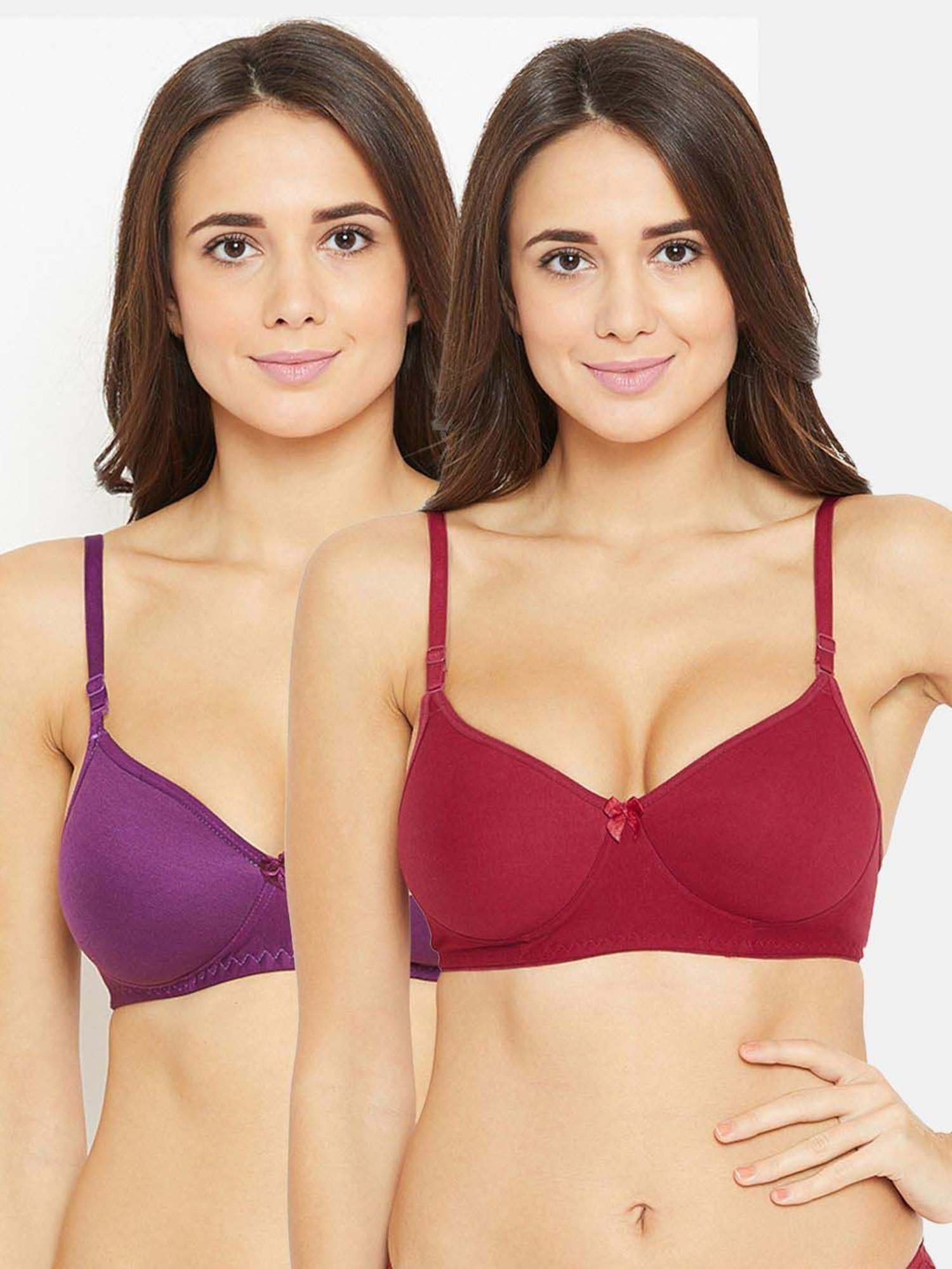 N-Gal Maroon & Purple Everyday Bras - Pack Of 2
