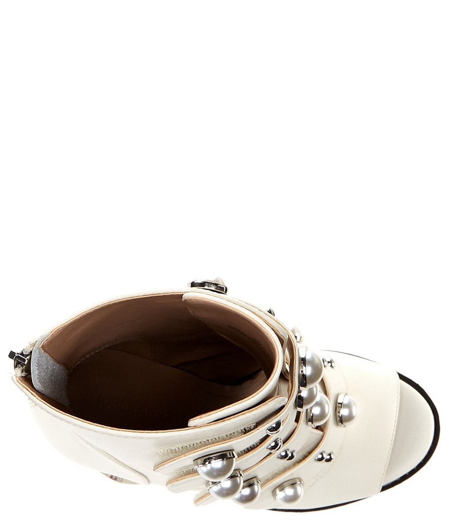 KARL LAGERFELD PARIS Brayden Leather Pearl Embellished Booties
