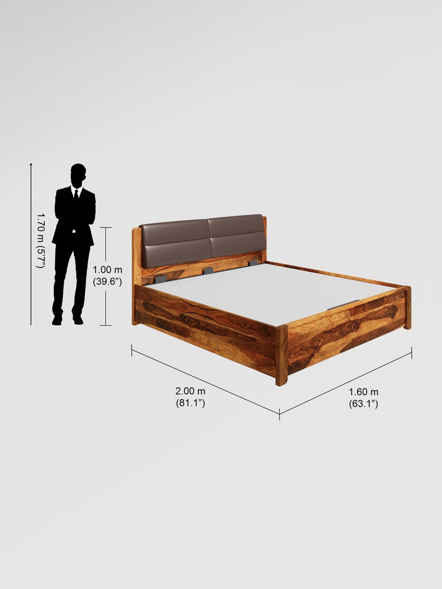 Nilkamal Riva Black Engineered Wood King Size Bed with Storage