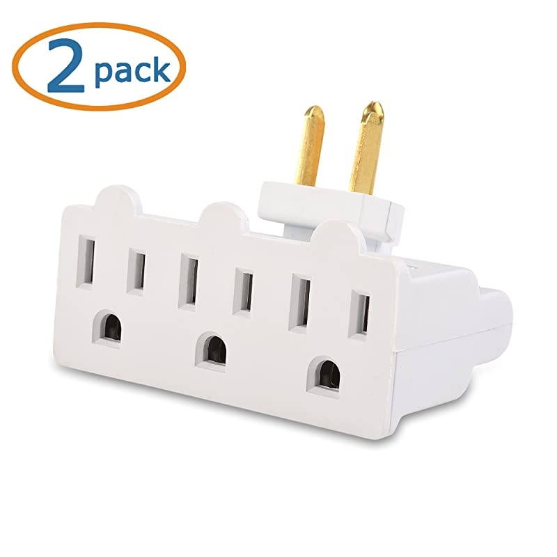 2Pack 3Outlet Grounded 180 Degree Swivel Wall Tap
