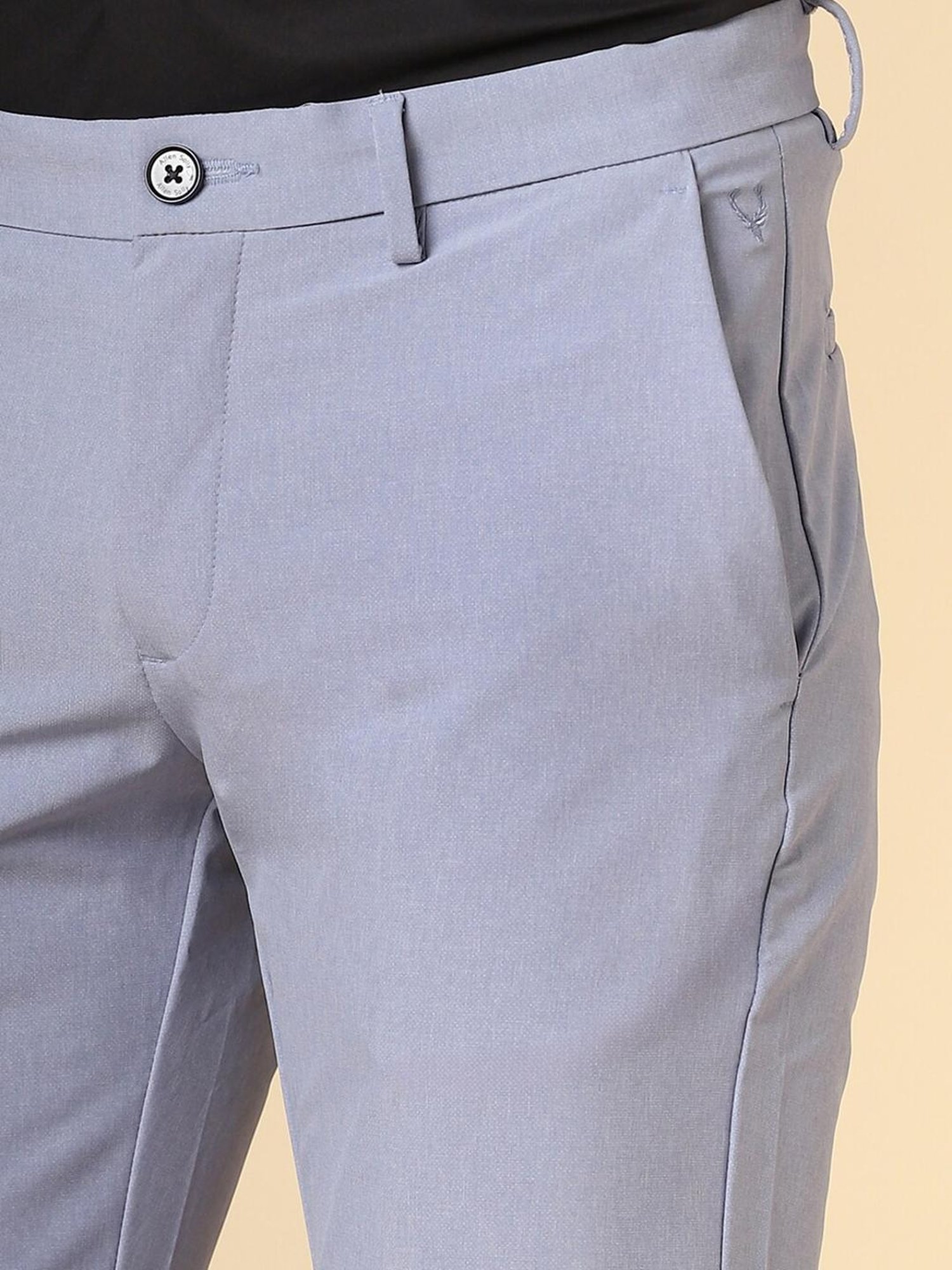 Allen Solly Blue Slim Fit Trousers