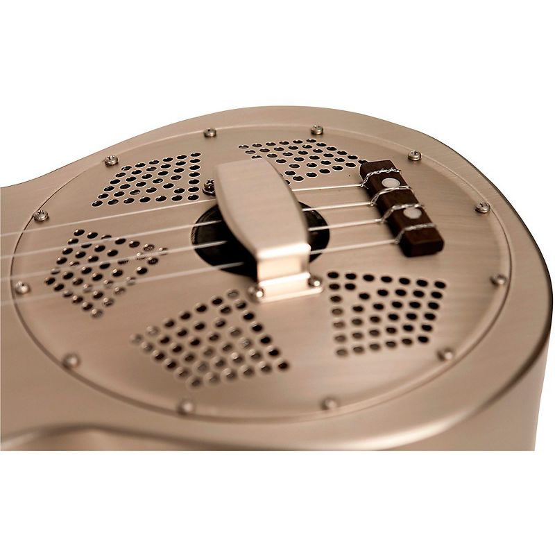 Gold Tone Left-Handed Tenor-Scale Metal Body Resonator Ukulele with Gig Bag Natural