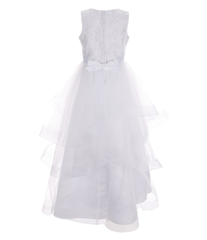 Us Angels Big Girls 6-14 Sleeveless Madison Embroidered Horsehair Communion Dress