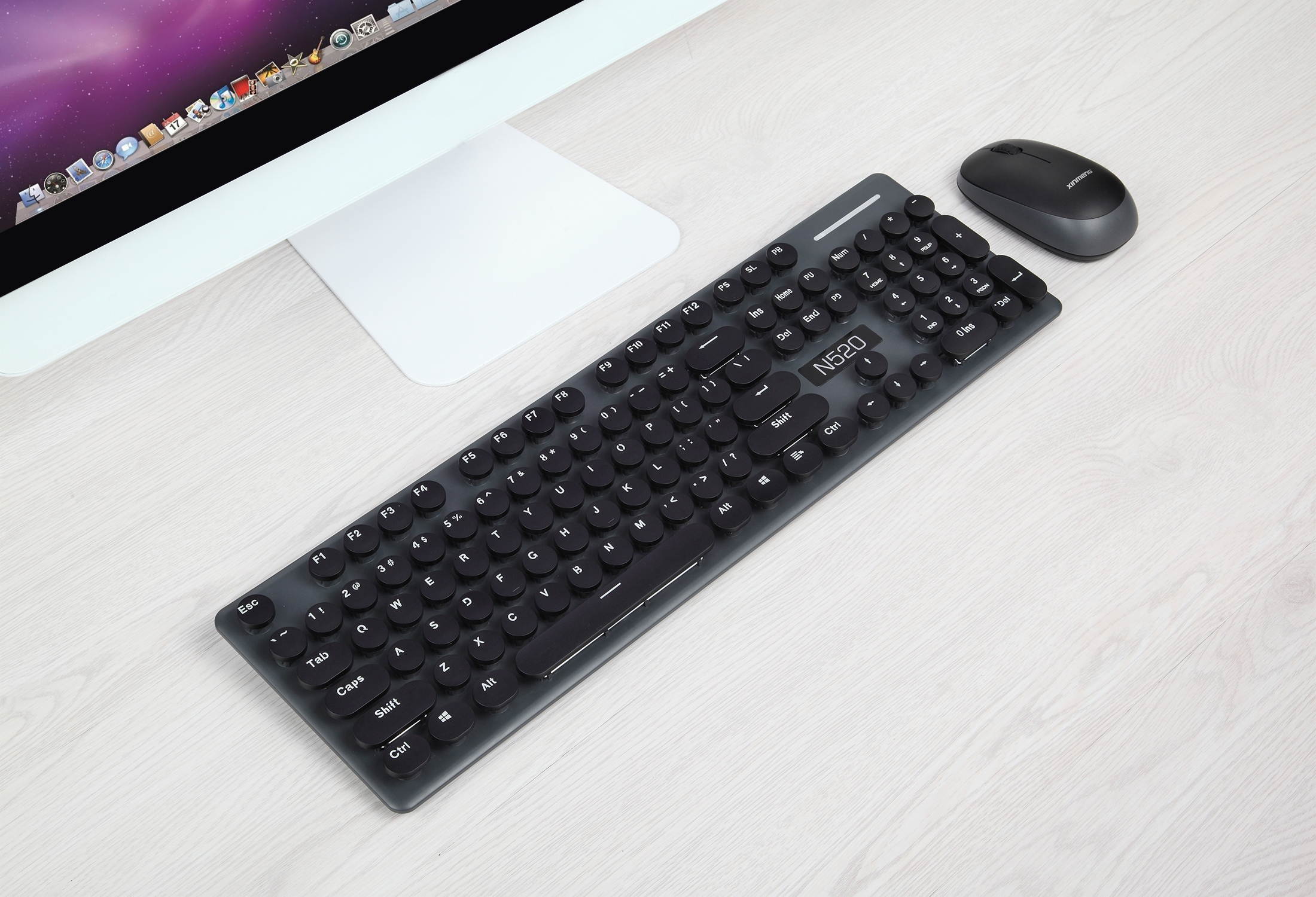 Xinmeng N520 Wireless Punk Manipulator Keyboard And Mouse Set Office Business Girl Keyboard And Mouse