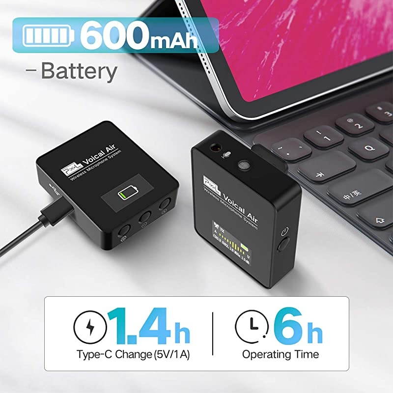 Wireless Lavalier Microphone Compact Wireless Microphone System Transmitter and Receiver for CameraSmartphonesDSLRMirrorless and Video CamerasMobile Devices YouTube Facebook Live