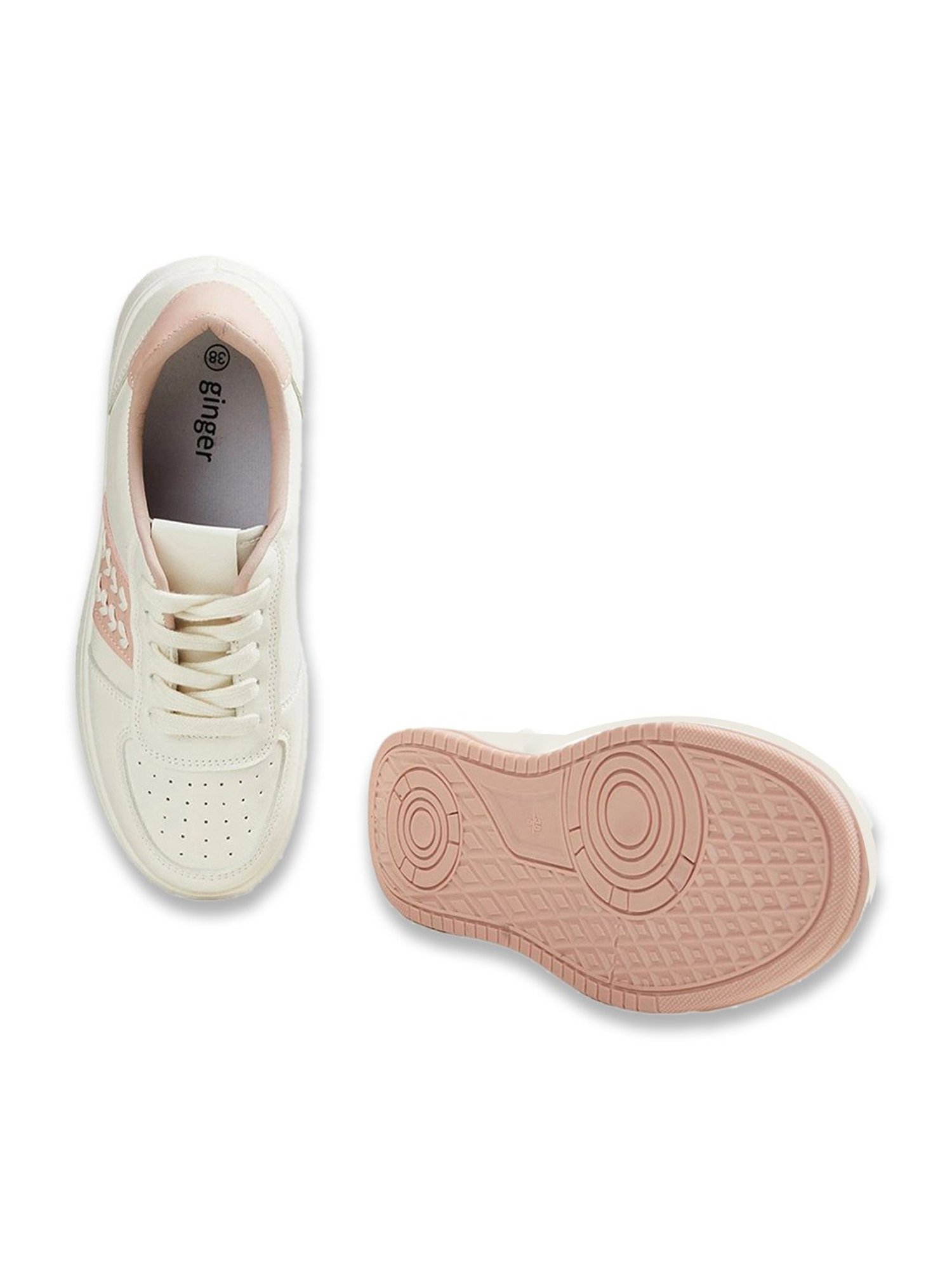 Ginger by Lifestyle Women's White Sneakers