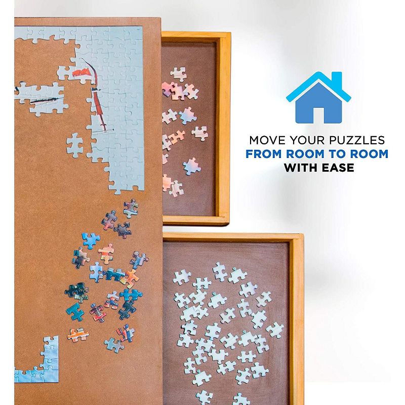 Jumbl Puzzle Board | 23" x 31" Wooden Jigsaw Puzzle Table w/ 4 Drawers |Puzzles Up to 1,000 Pieces