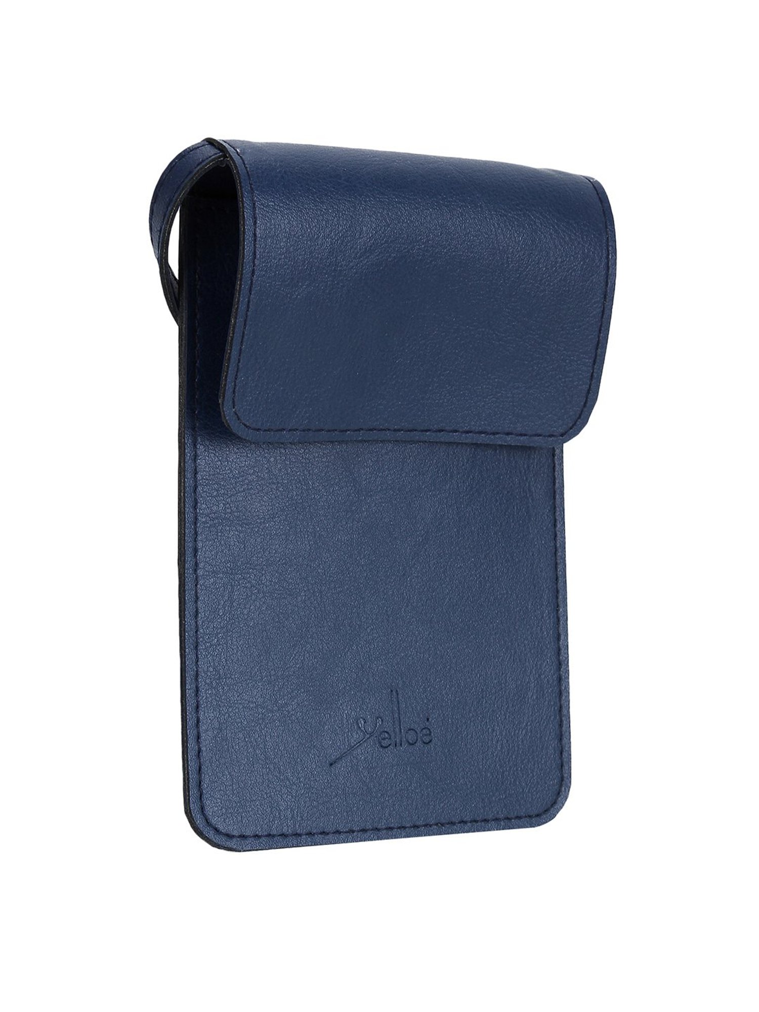 Yelloe Navy Solid Mobile Pouch for Women