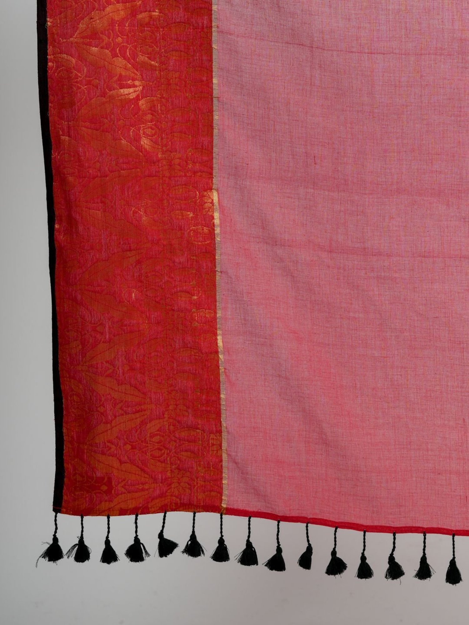 Suta Red Cotton Woven Saree Without Blouse