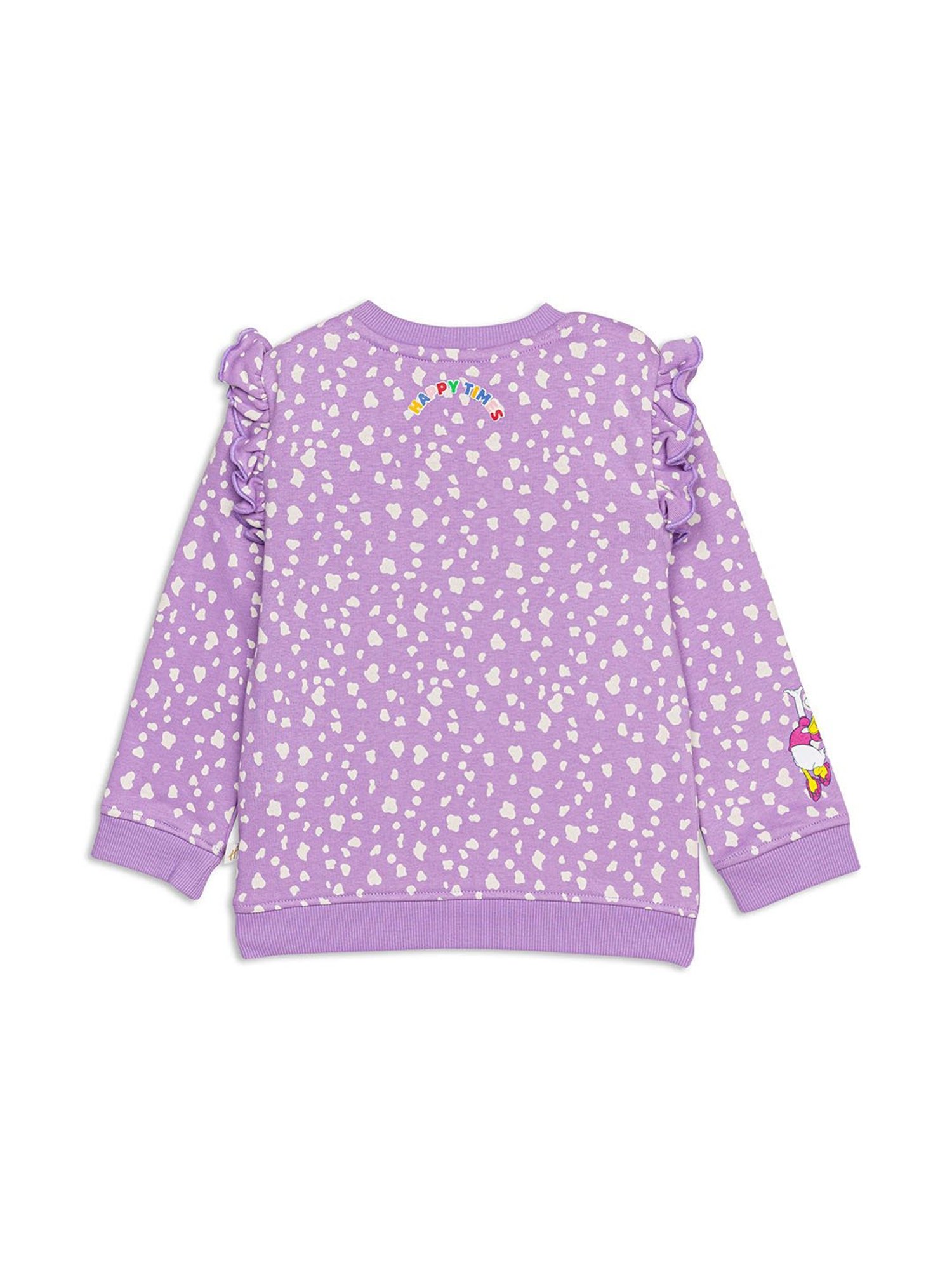 H by Hamleys Infants Girls Purple Printed Full Sleeves Sweatshirt