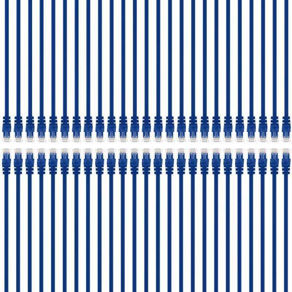 GearIT 50-Pack, Cat 6 Ethernet Cable Cat6 Snagless Patch 3 Feet - Snagless RJ45 Computer LAN Network Cord, Blue - Compatible with 48 Port Switch POE Rackmount 48port Gigabit
