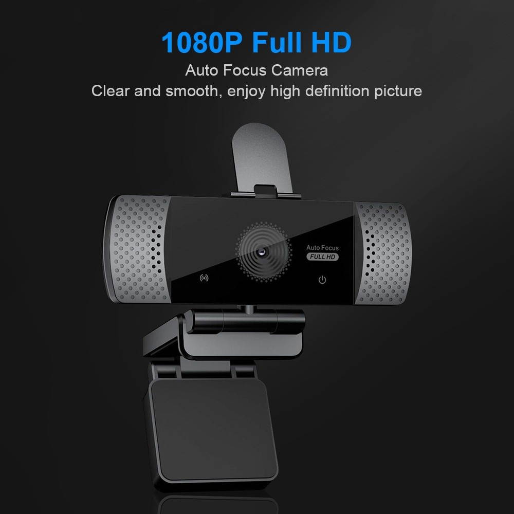 USB Web Camera 1080P HD 2MP Auto Focus Computer Camera Webcams Built-in Microphone Lens Cover with Tripod for