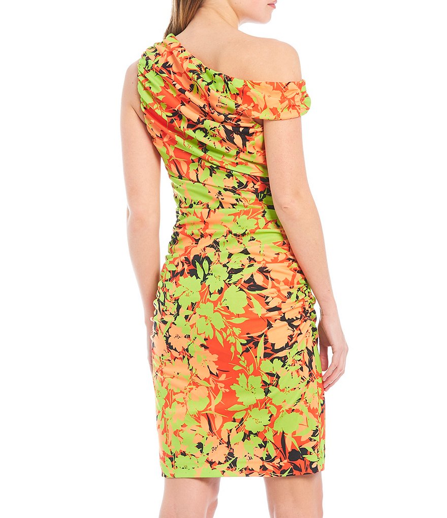 Belle Badgley Mischka Valeria Stretch Crepe Off Shoulder Dress