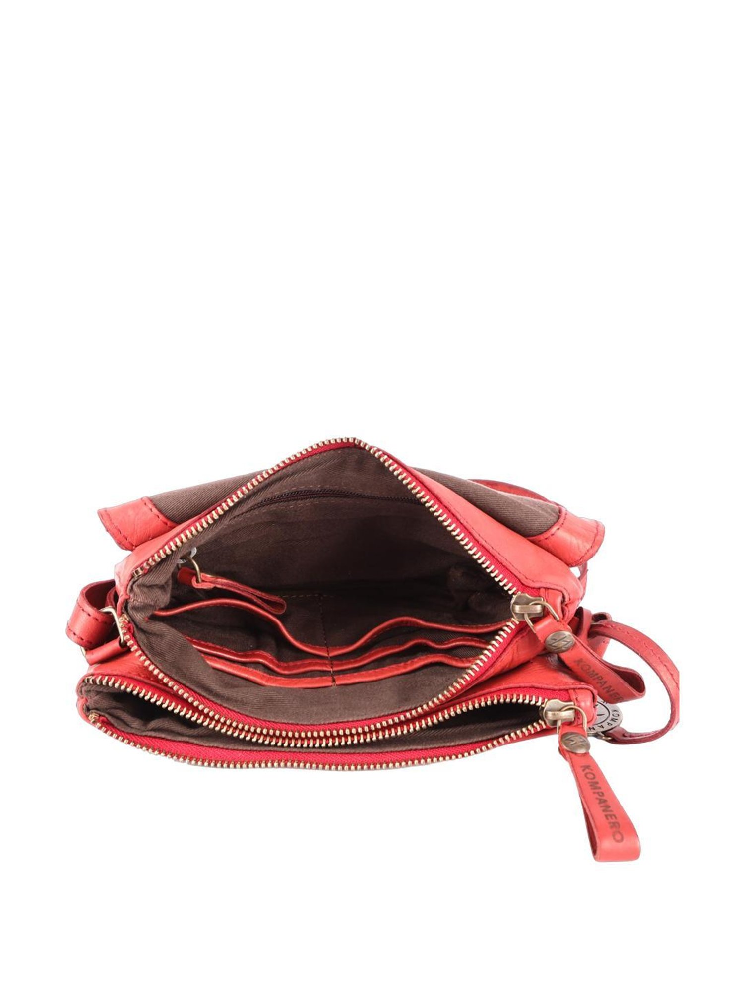 KOMPANERO Mia Red Textured Sling Handbag