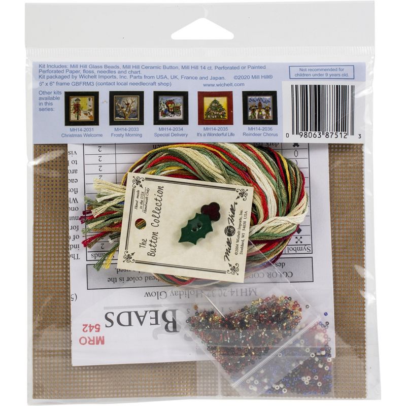 Mill Hill Buttons & Beads Counted Cross Stitch Kit 5"X5"-Holiday Glow (14 Count)