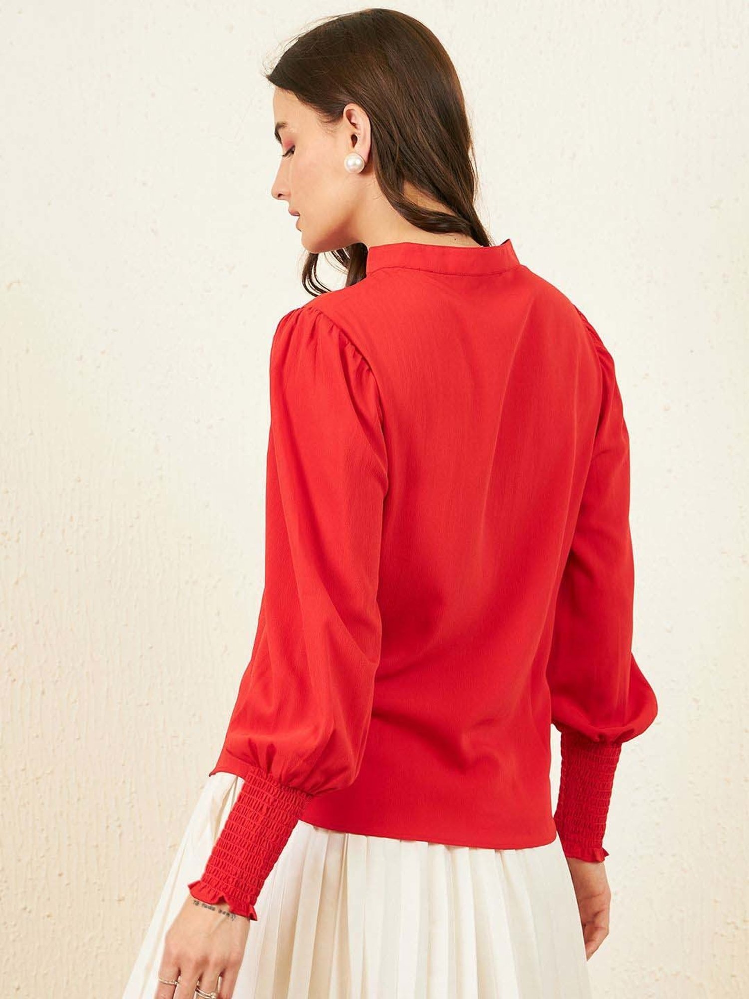 Carlton London Red Regular Fit Top