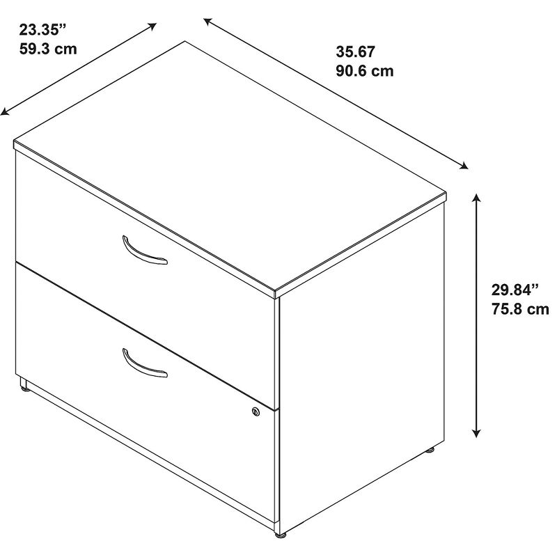 Bush Series C Mocha Cherry 36W 2 Drawer Lateral File - Assembled WC12954CSU