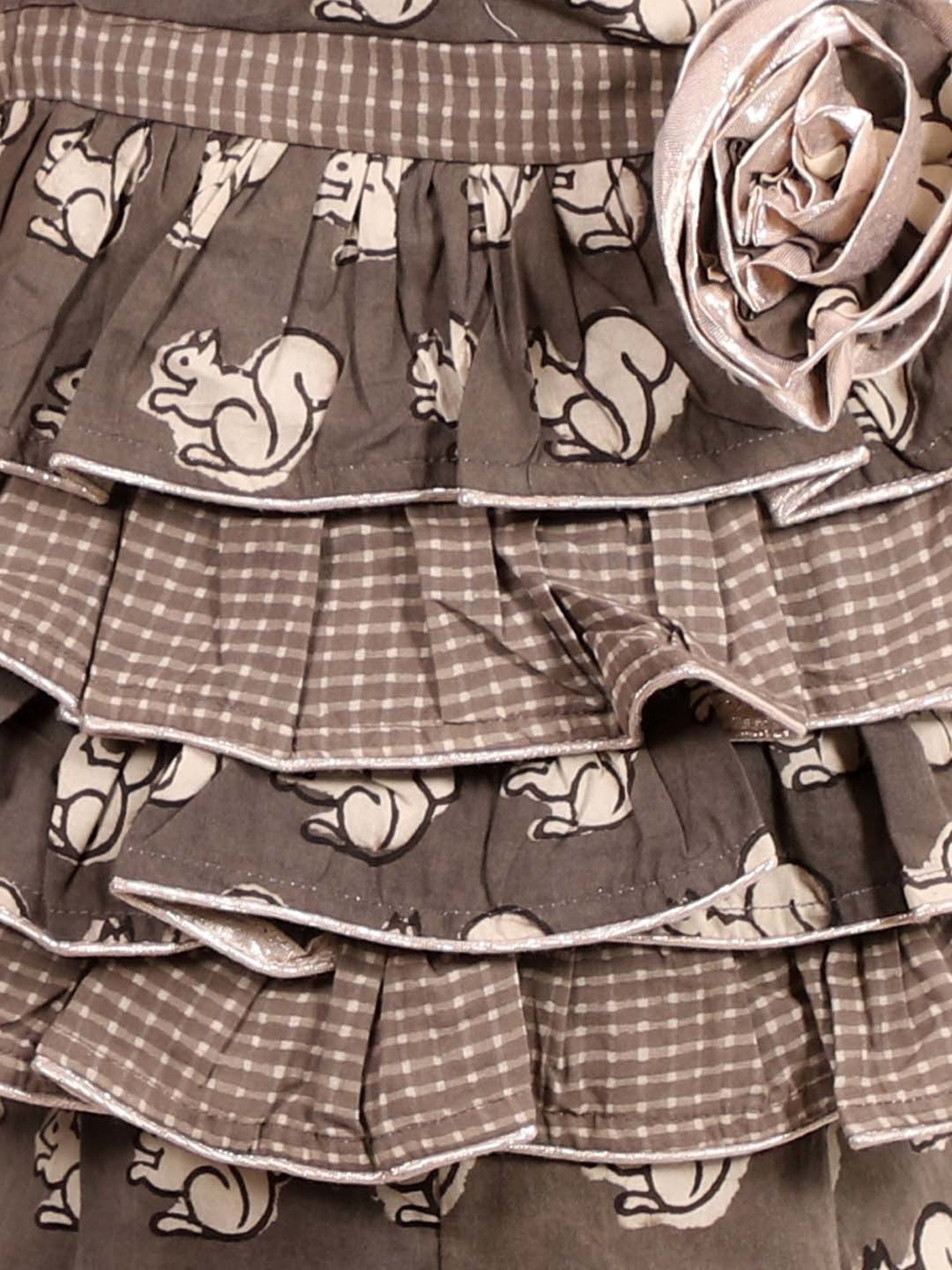 TWISHA Kids Brown Cotton Printed Jumpsuit