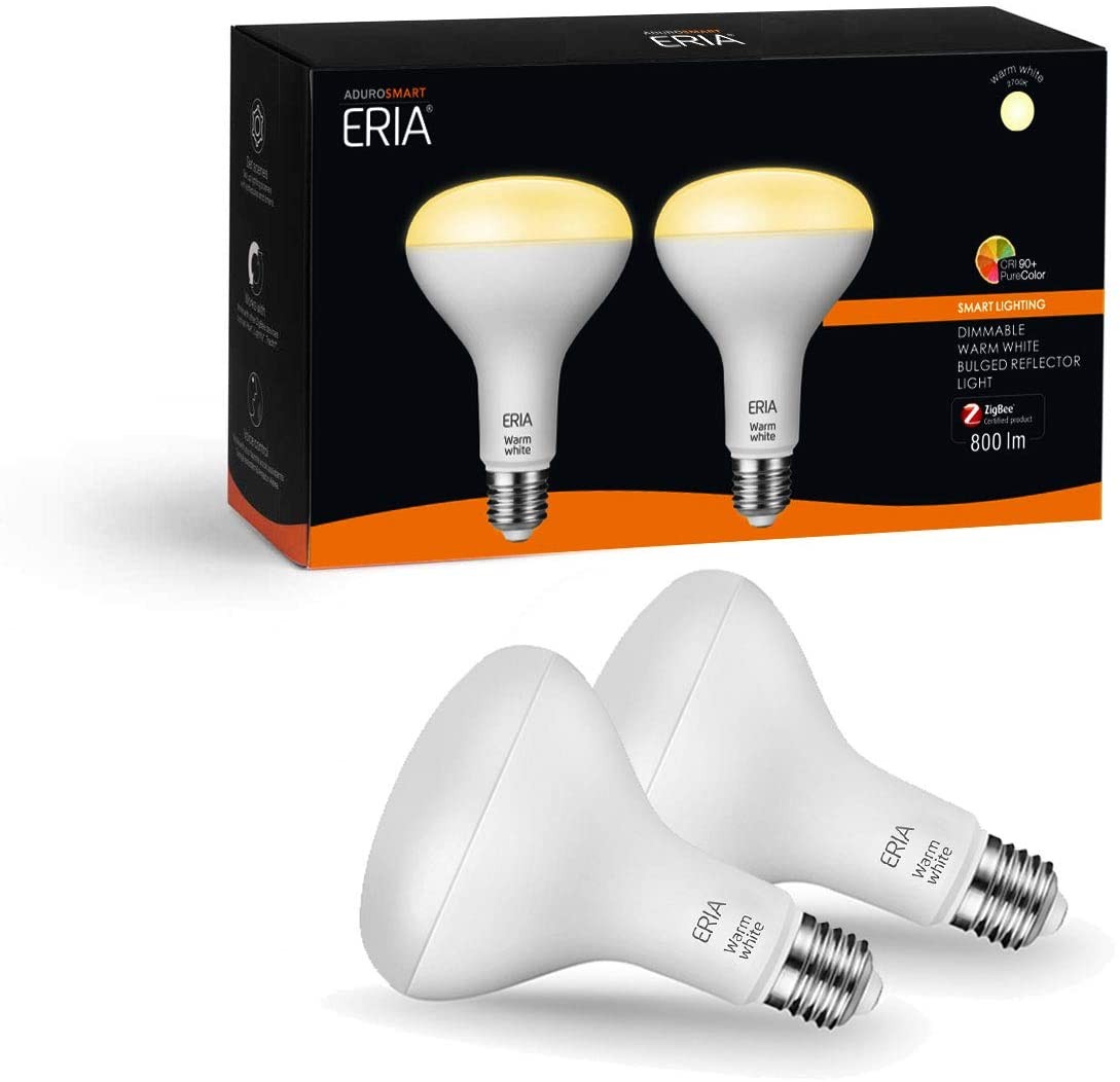 AduroSmart ERIA Soft White Smart Light Bulb BR30 (hub required) Dimmable, works with Alexa/Echo Plus/ Eria / Hue / Google Assistant