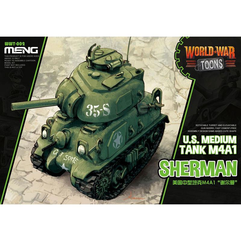 Meng WWT-002 World War Toons British Medium Tank Sherman Plastic Model Kit
