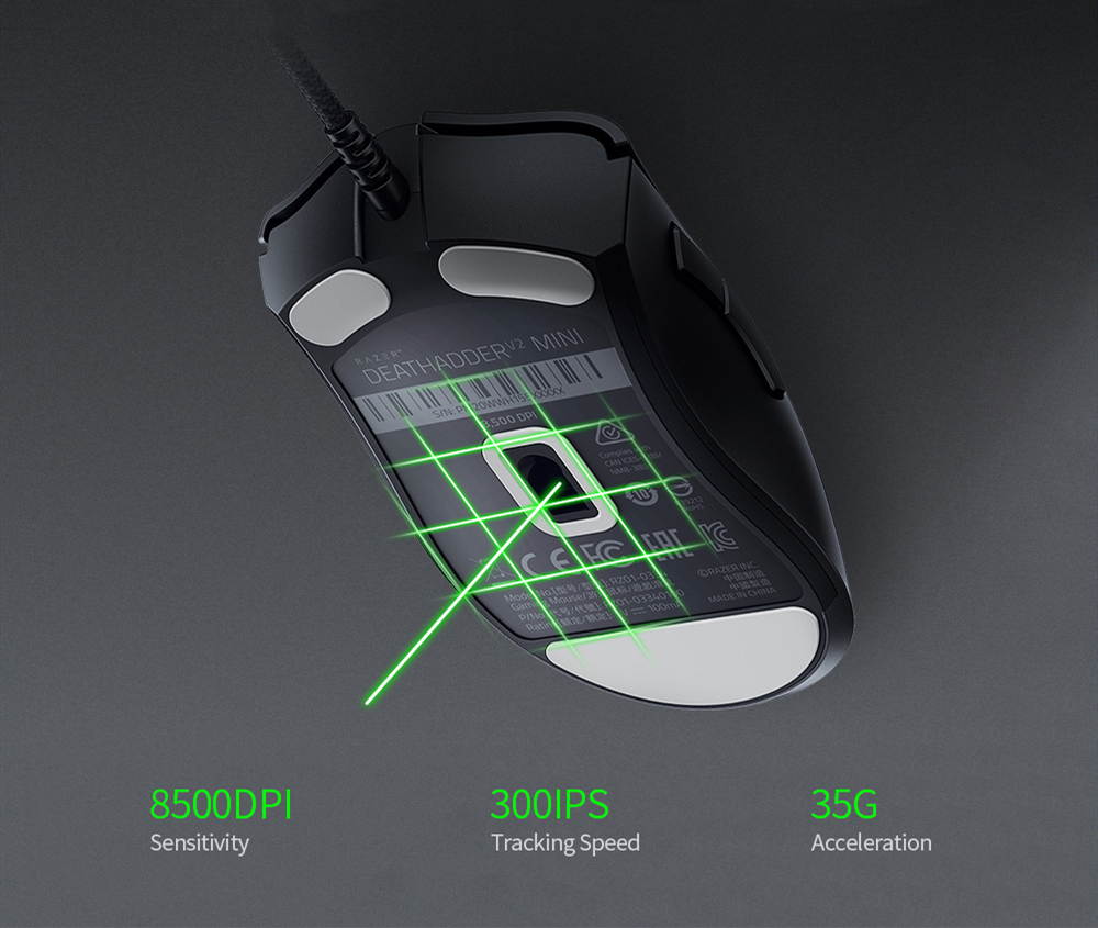 Razer deathadder v2 mini wired gaming mouse 8500dpi optical sensor paw3359 chroma rgb mice 6 programmable ergonomic buttons