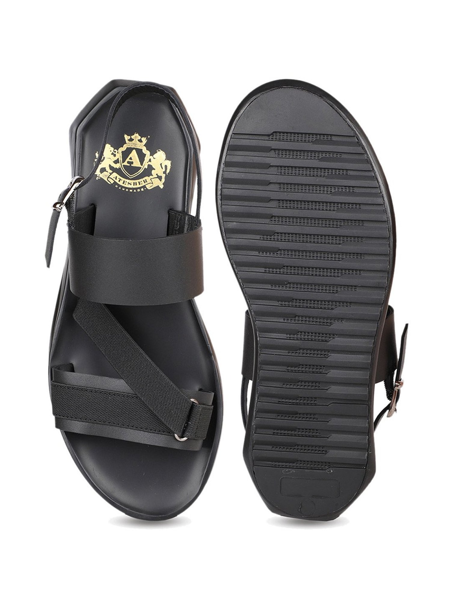 Atesber by Inc.5 Men's Black Back Strap Sandals