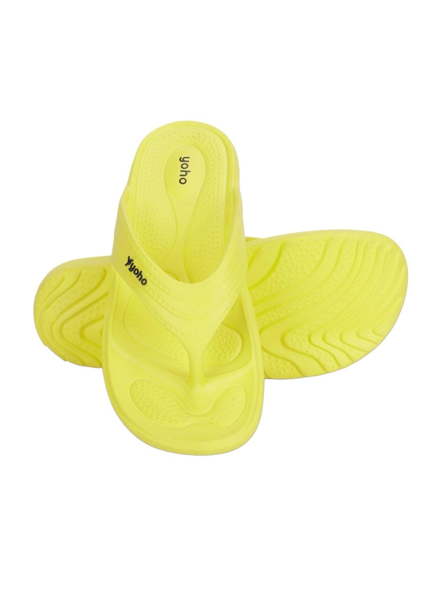 Yoho Women's Accupressure Drizzle  Yellow Flip Flops