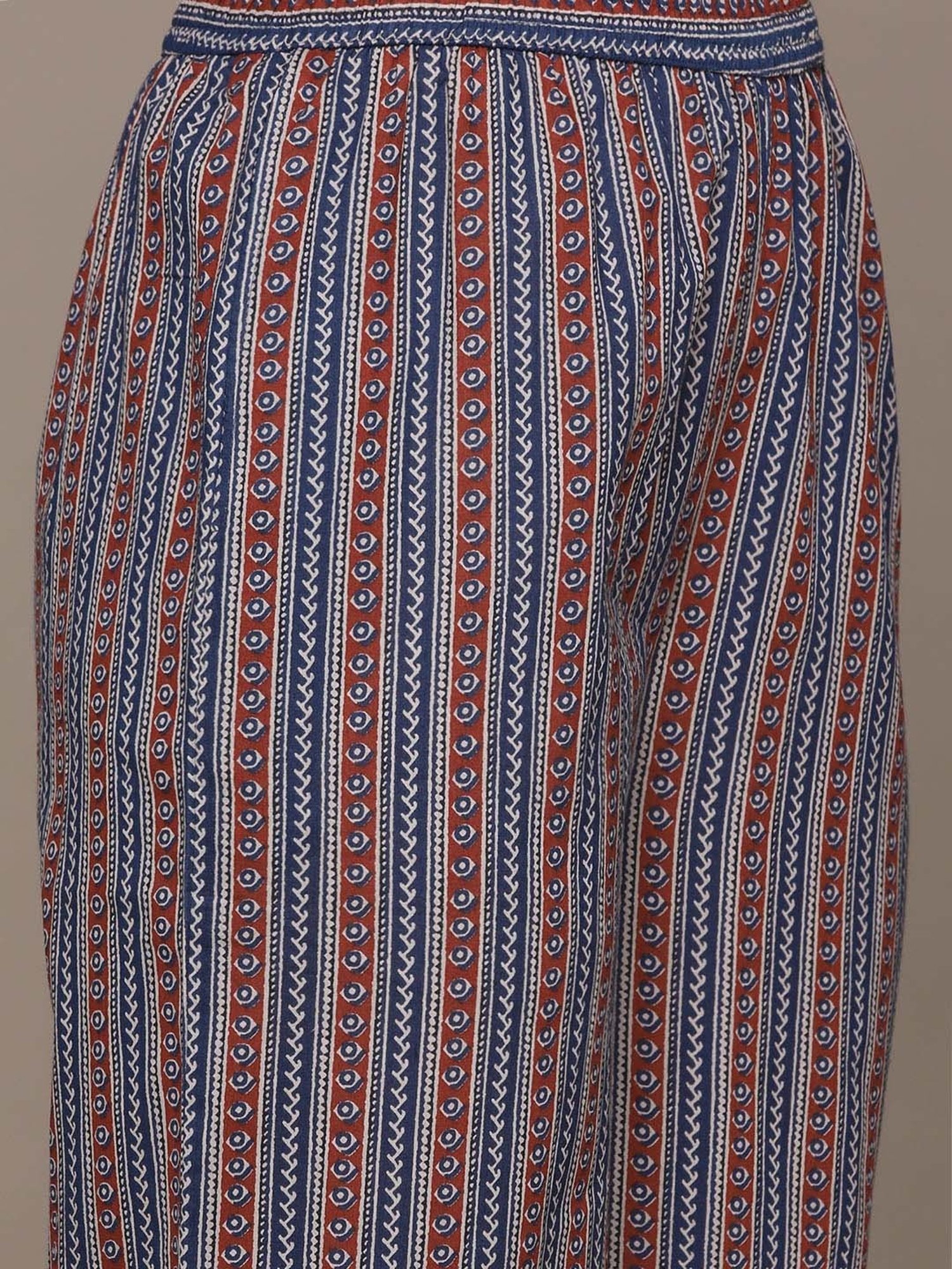 READIPRINT FASHIONS Blue Cotton Printed Kurta Salwar Set With Dupatta