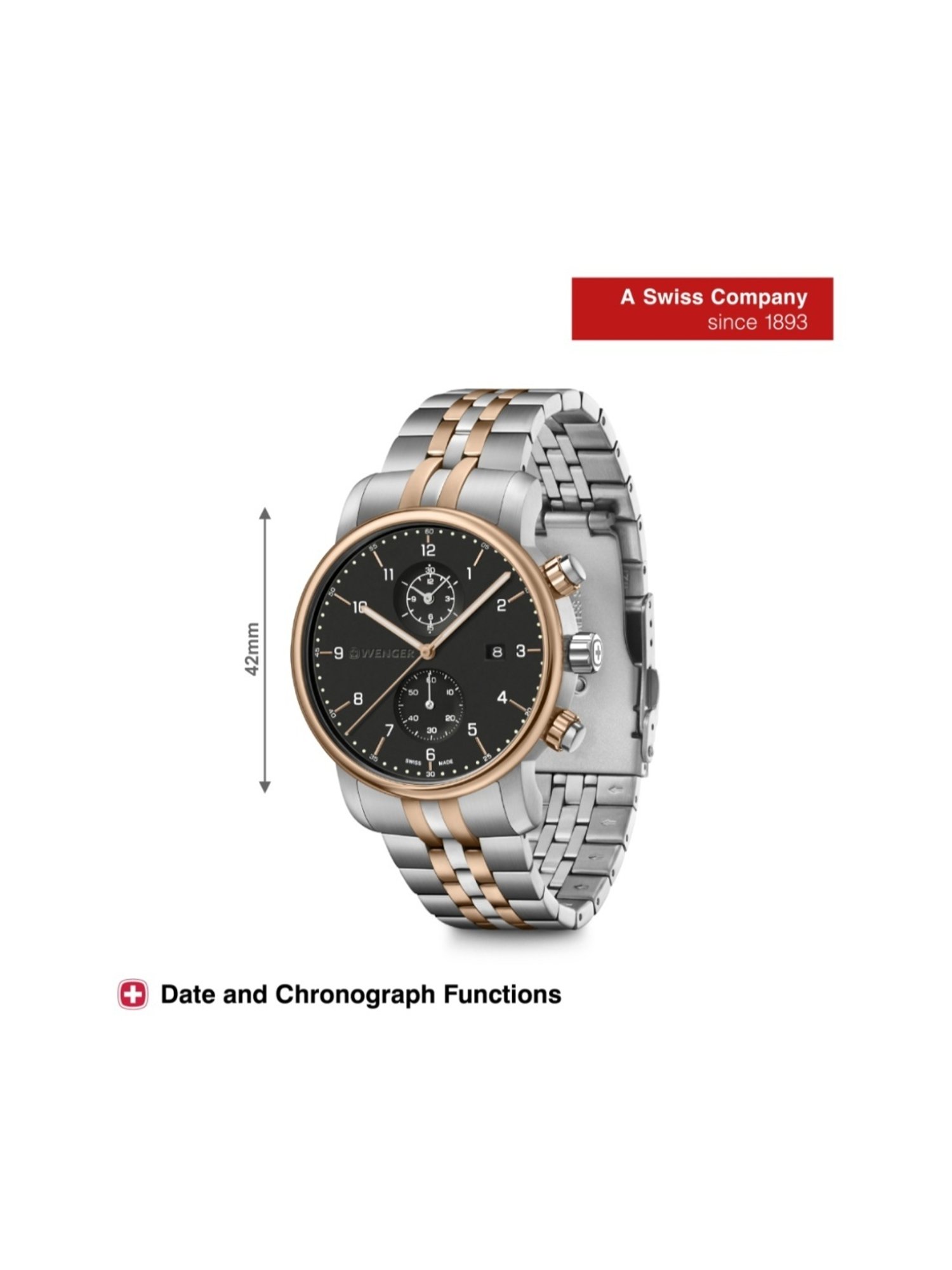 Wenger Swiss Made 01.1743.129 Urban Classic Chrono Analog Watch for Men