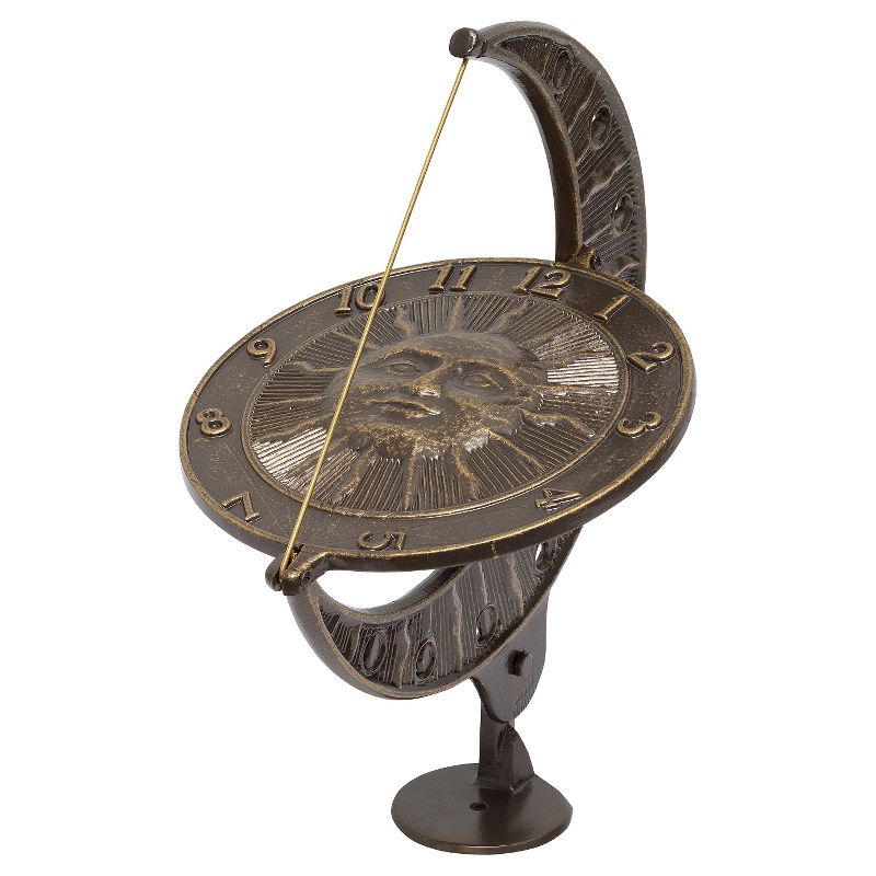 15.5" Sun and Moon Sundial - French Bronze - Whitehall Products