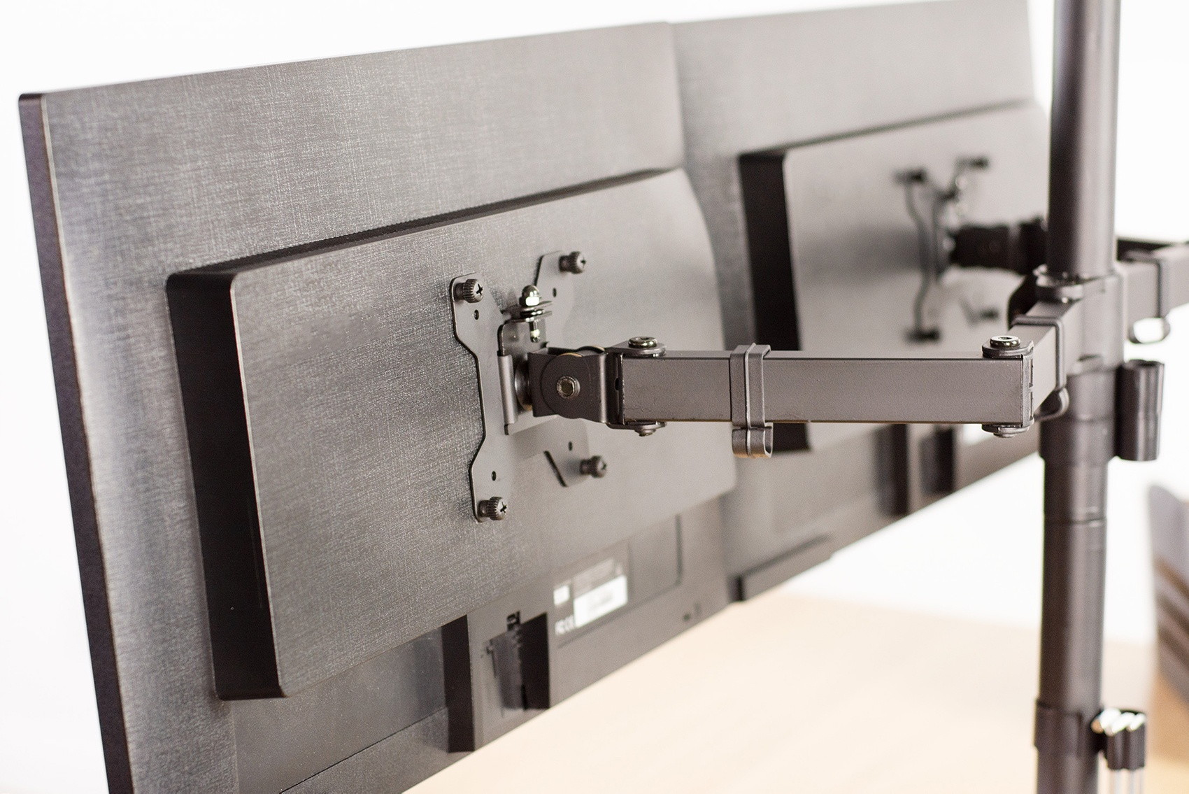 VIVO Dual LCD Monitor Desk Mount Stand Heavy Duty Fully Adjustable Fits 2 Screens up to 27" (STAND-V002)