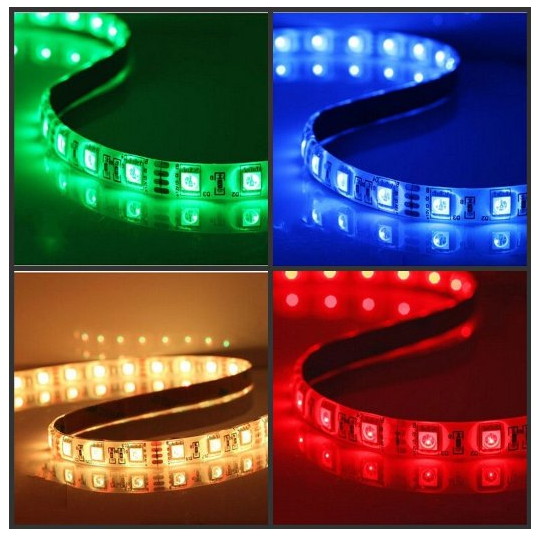 High Power 12V 5M 3528 RGB Flexible LED Strip Lights(Green) Waterproof 300 Units 24W (RGB)