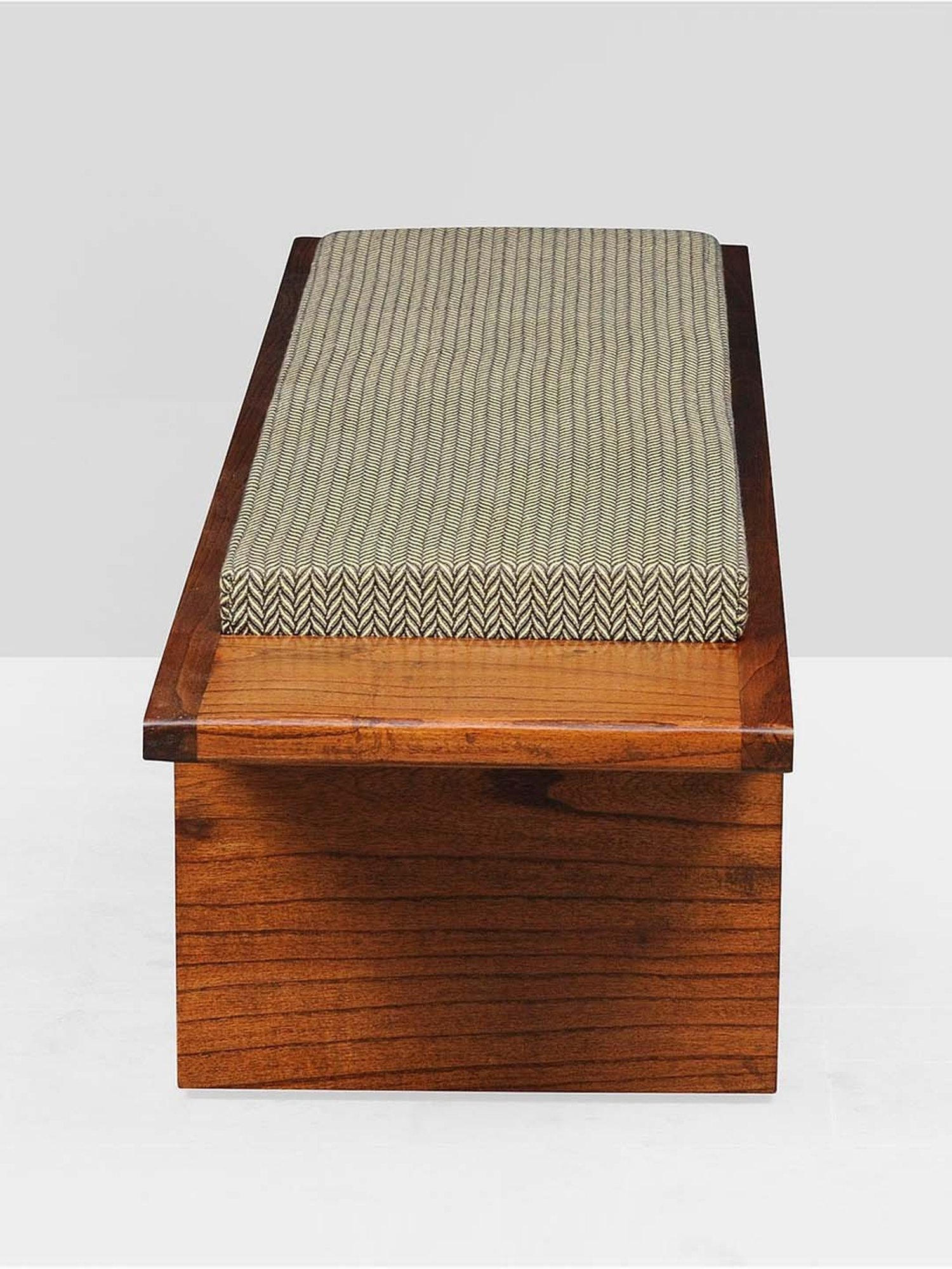 Fabindia Home Home Brown & Beige Wood Bench with Durrie