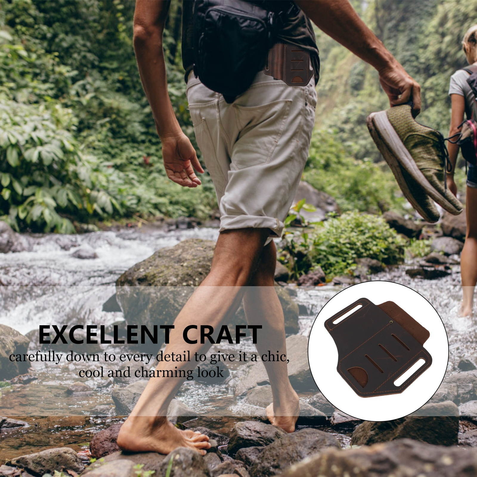 Leather Sheath for EDC Organizer Belt Loop Leather Multi-tool Holder Pouch