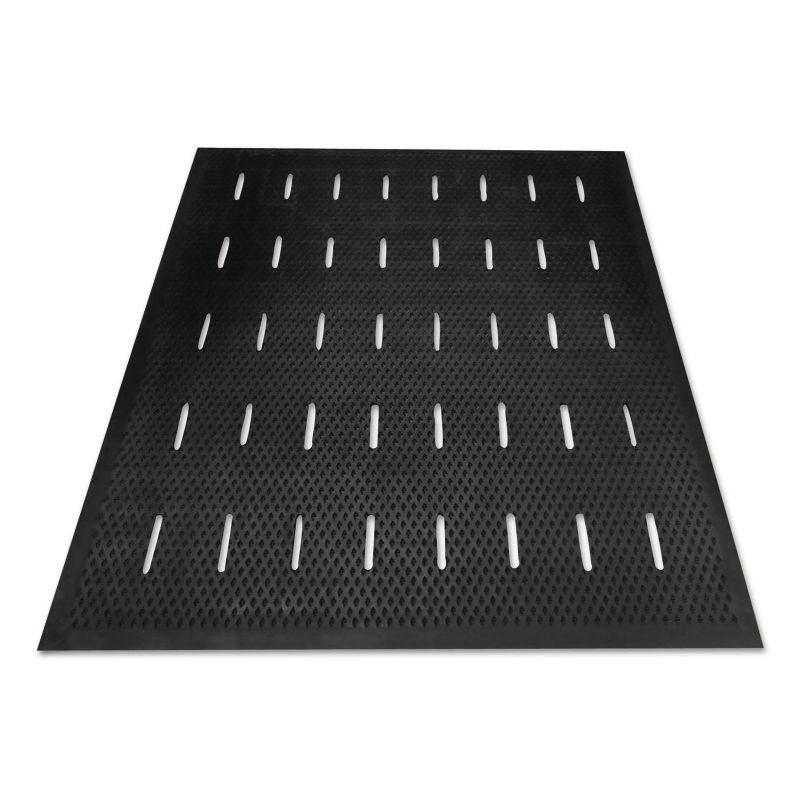 3'x4' Rectangle Solid Floor Mat Black - Guardian