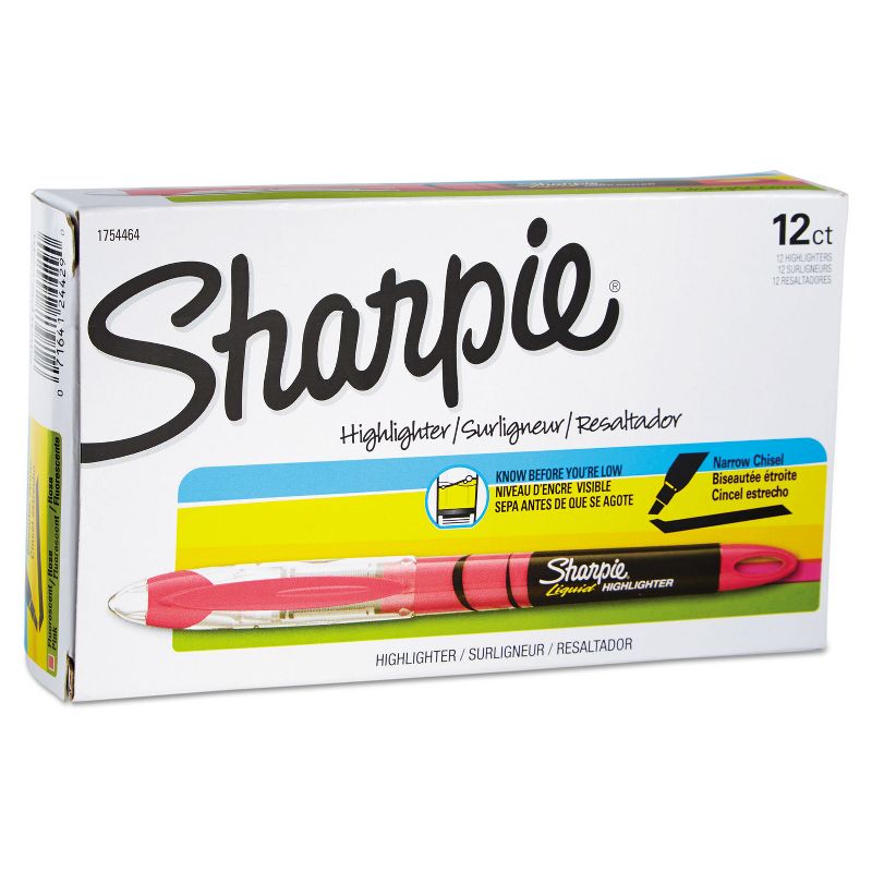Sharpie Accent Liquid Pen Style Highlighter Chisel Tip Fluorescent Pink Dozen 1754464