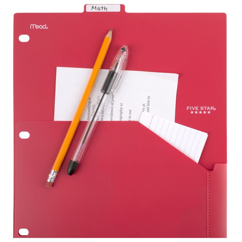 JAM Paper 8 5/8'' x 11 1/2'' 6pk Plastic 3 Hole Punch Binder Envelopes, Hook & Loop Closure, 1" Expansion - Multicolor