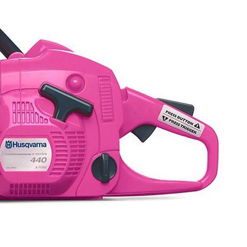 Husqvarna Kids Battery Operated Rotating Chain Play Toy Chainsaw, Pink & Orange