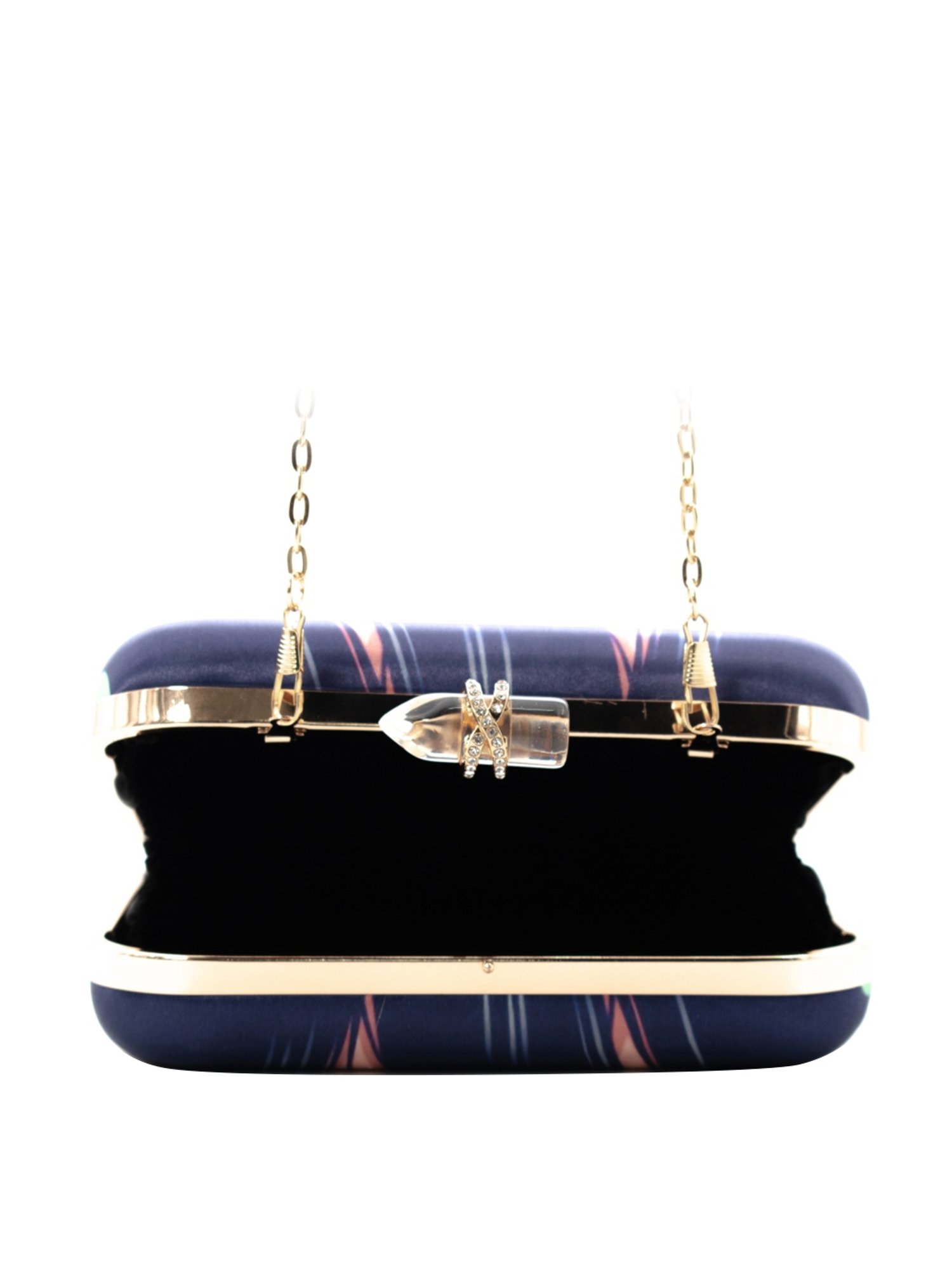 Sugarcrush Navy Satin Clutch