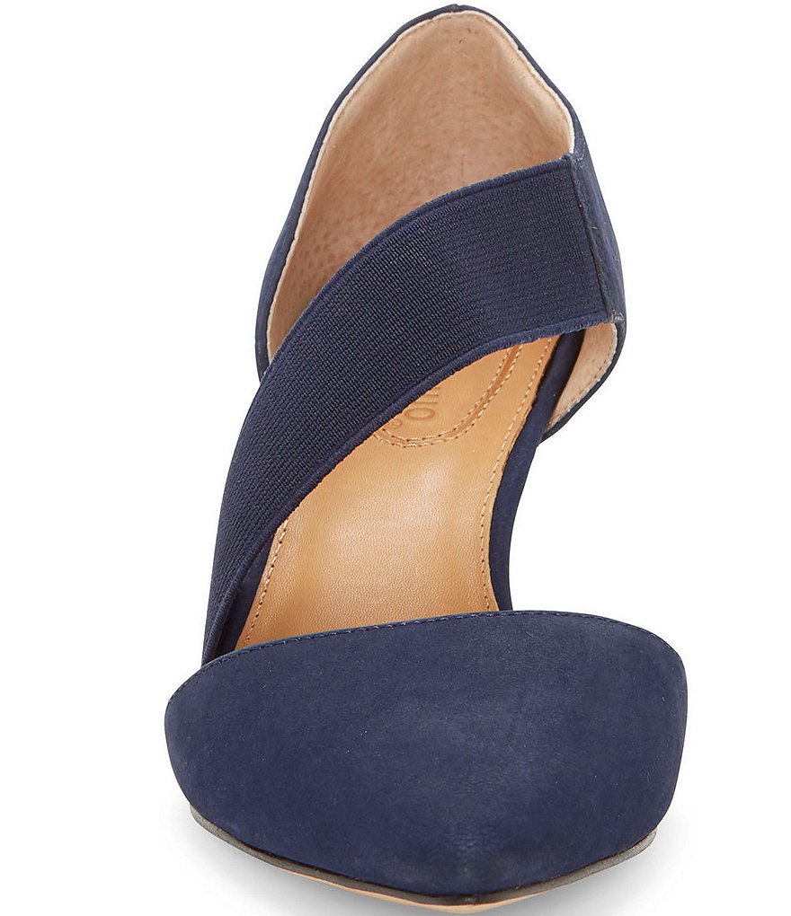 CC Corso Como Denice Suede Asymmetrical Leather Pointed Toe Pumps