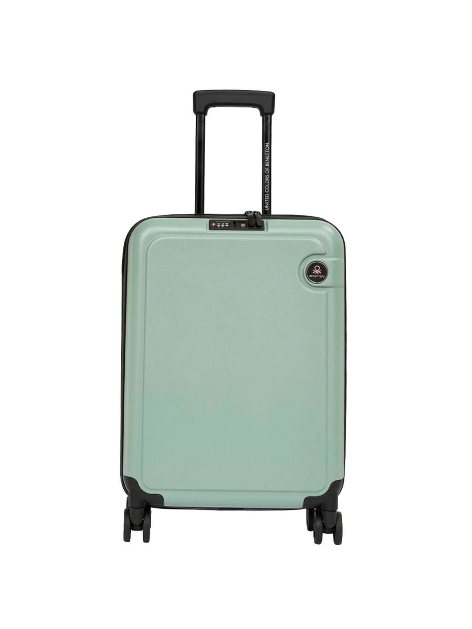 United Colors of Benetton Ryzen Green Solid Hard Cabin Trolley Bag - 55 Cms