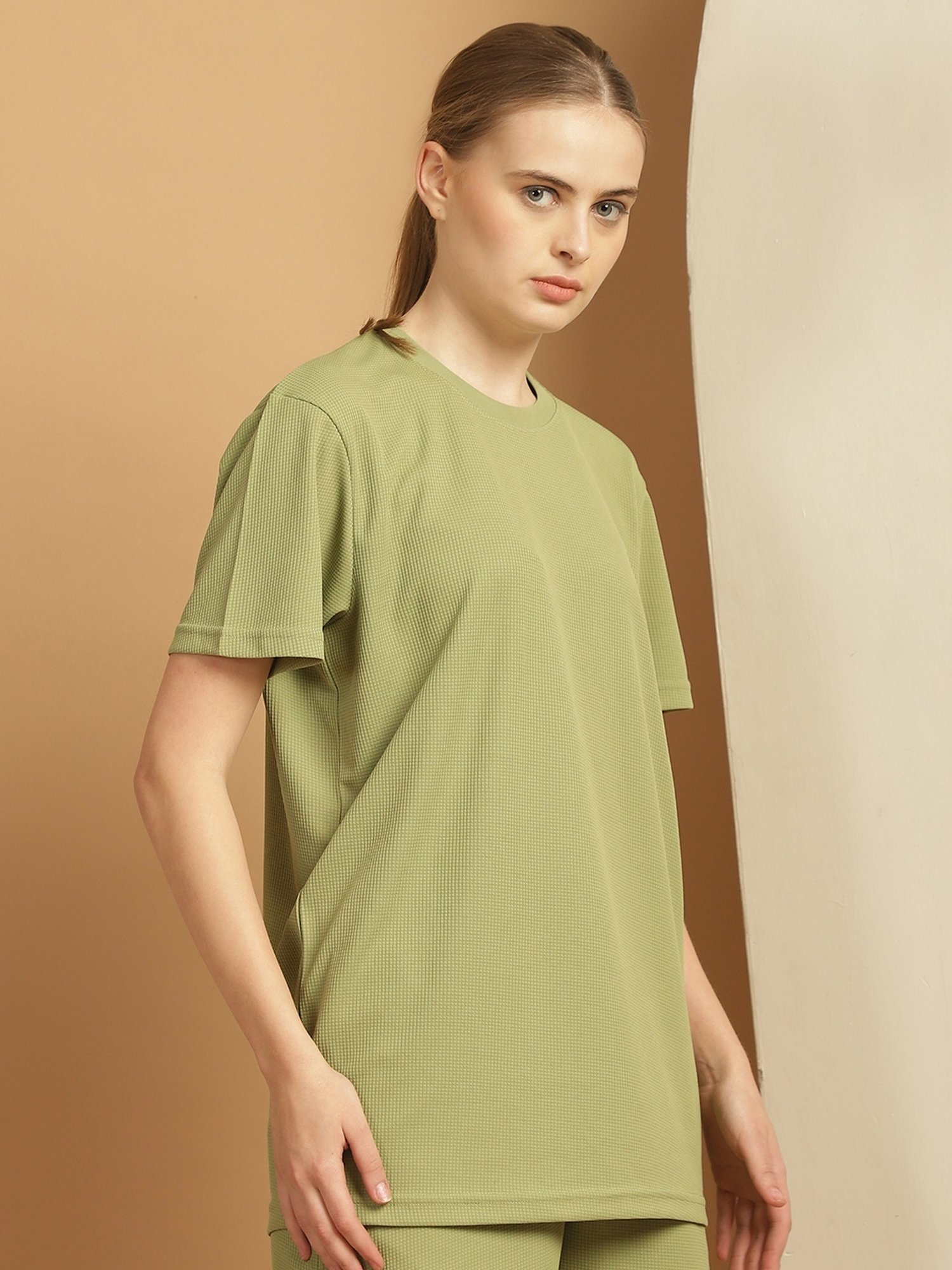 Vimal Jonney Olive Green Logo Print Sports T-Shirt