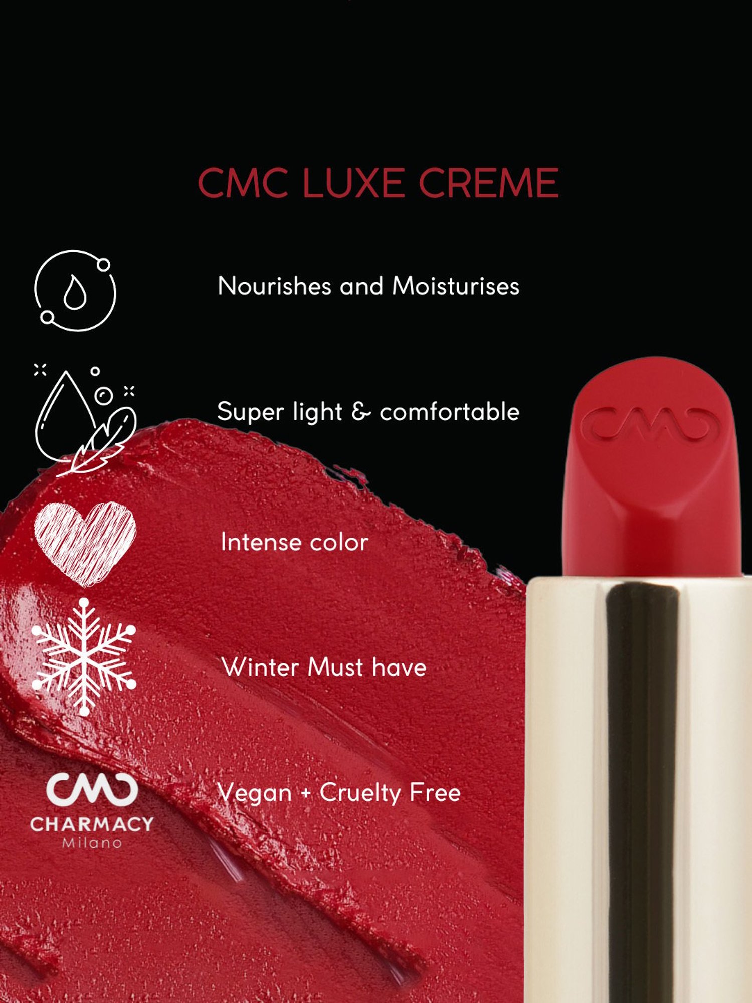 CHARMACY Milano Luxe Creme Lipstick Berry Blast 10 - 3.8 gm