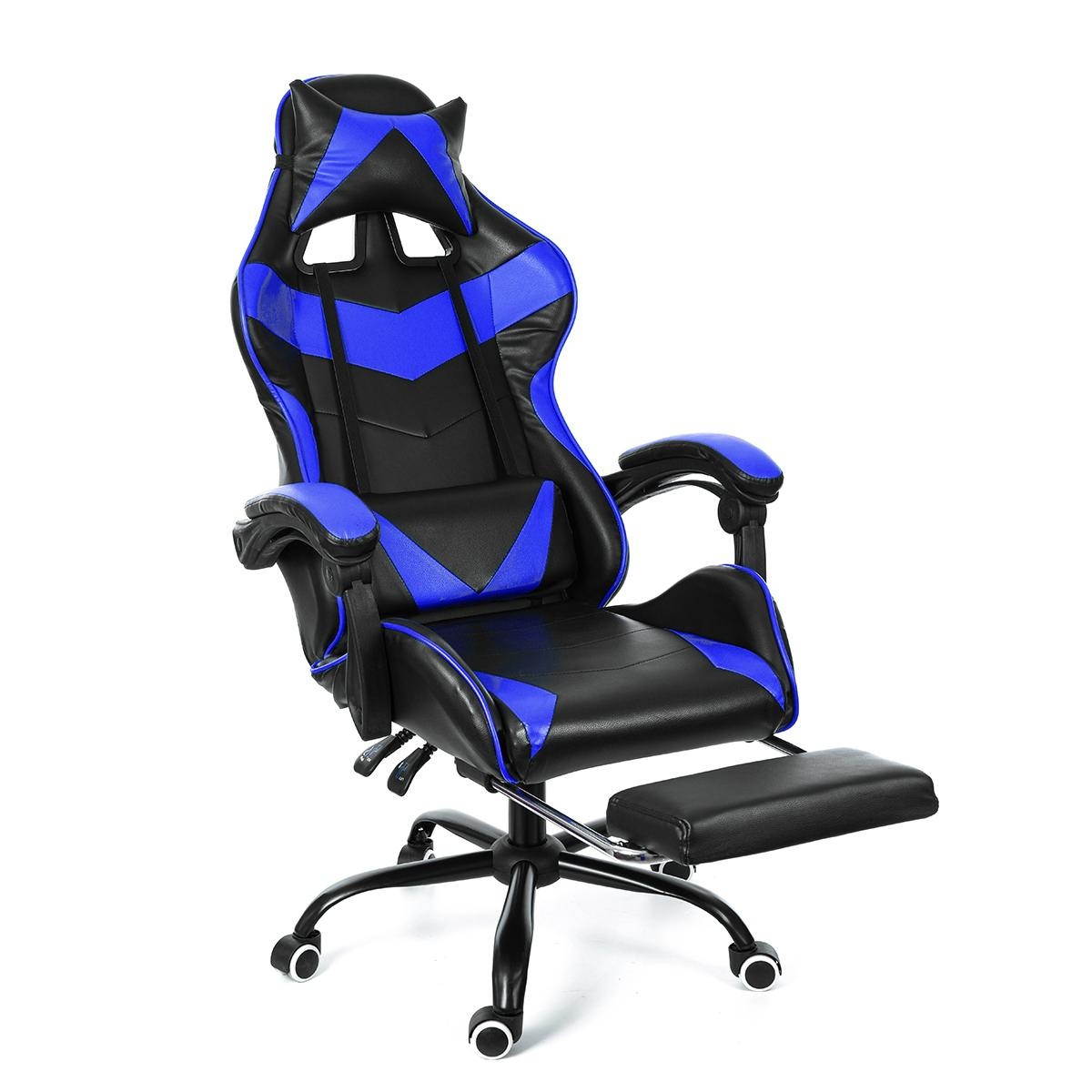 Computer Office Chair  Gaming Chair Home  with Footrest Swivel Lifting Lying Ergonomic Office Gamer Chair Racing Chair for Adult Reclining Adjustable  Leather Chair High Back Desk Chair Headrest