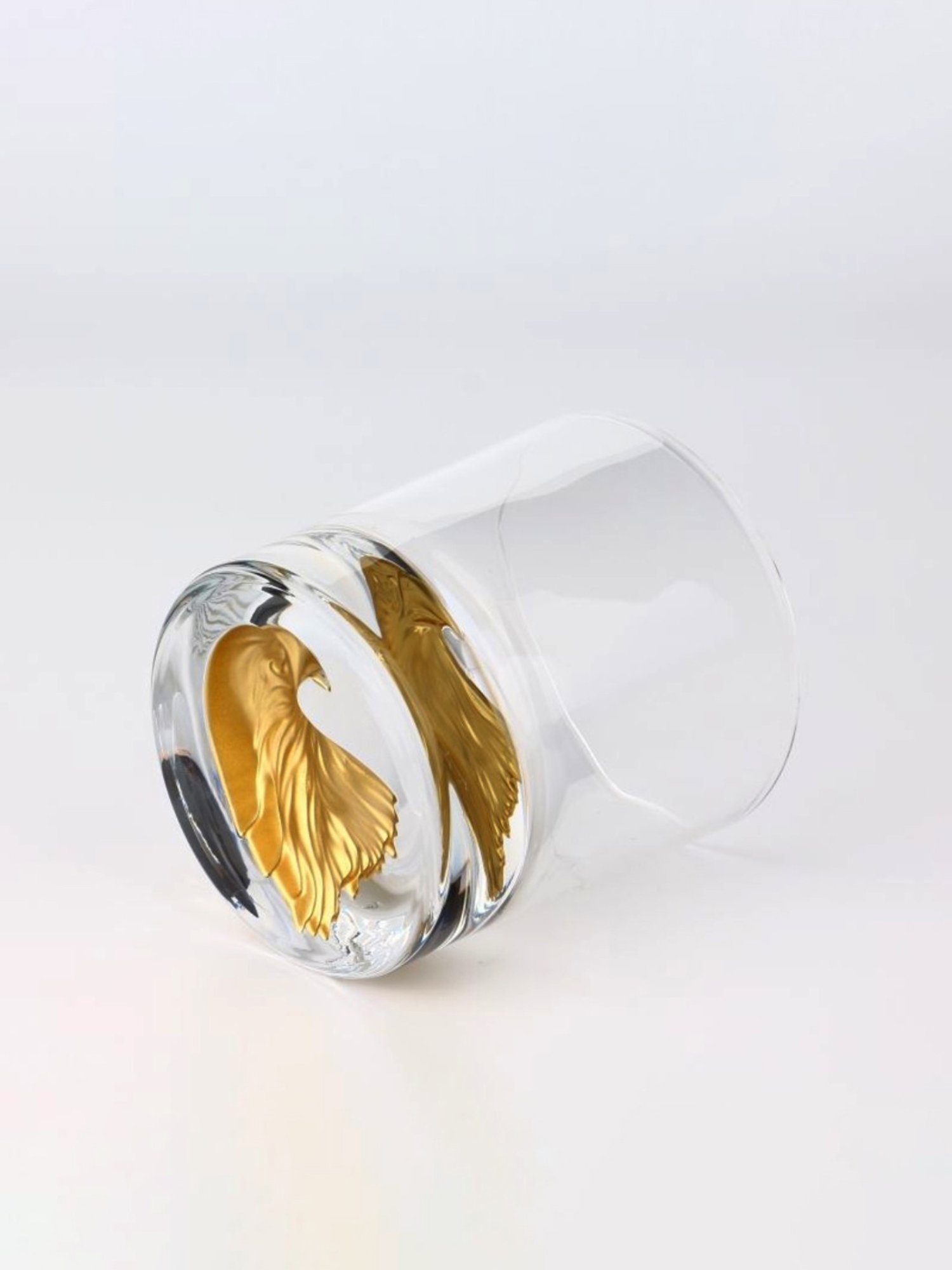 Melbify Gold Eagle Transparent Whiskey Glass 300ml - Set of 2