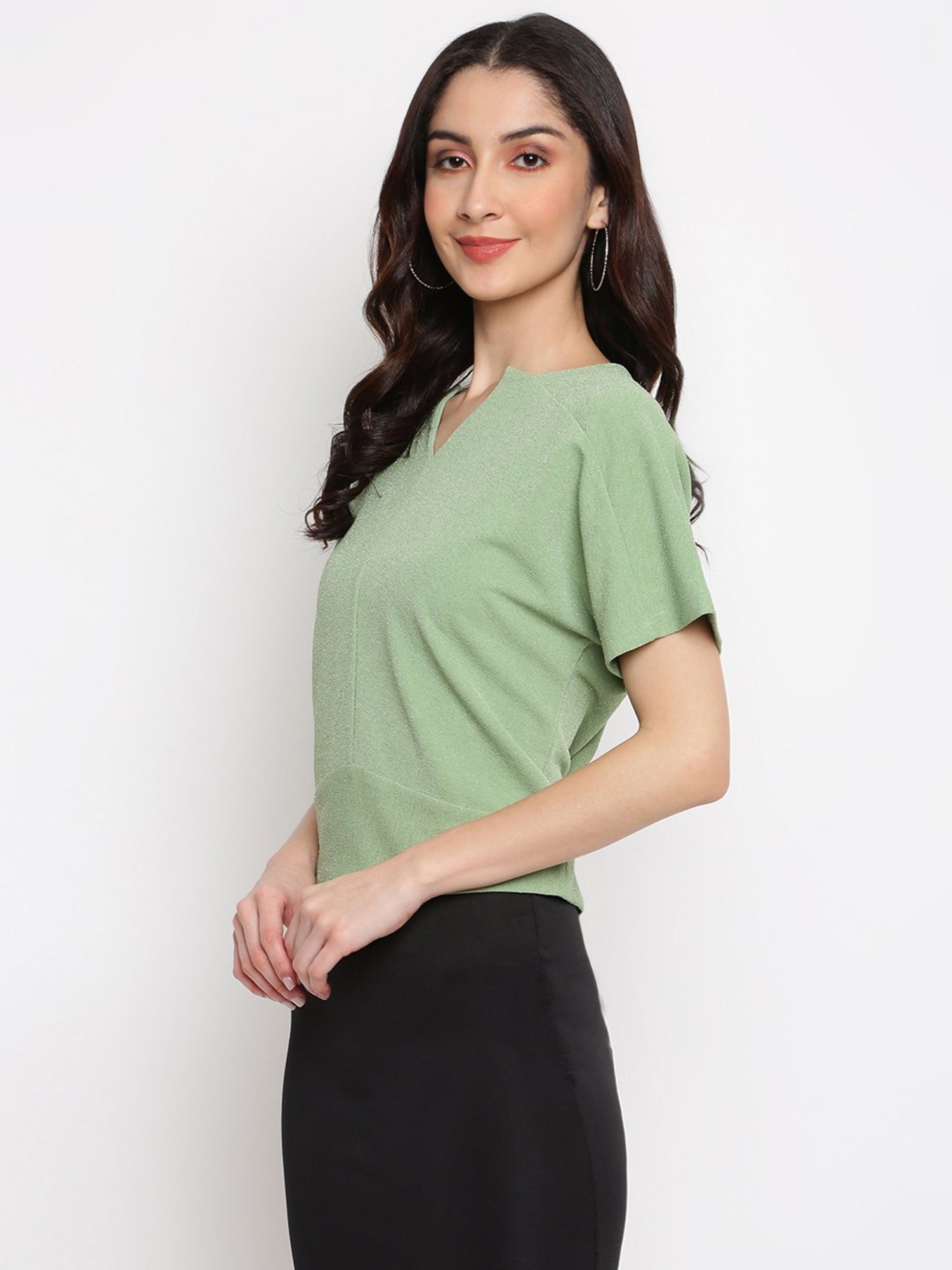 Latin Quarters Green A-Line Top