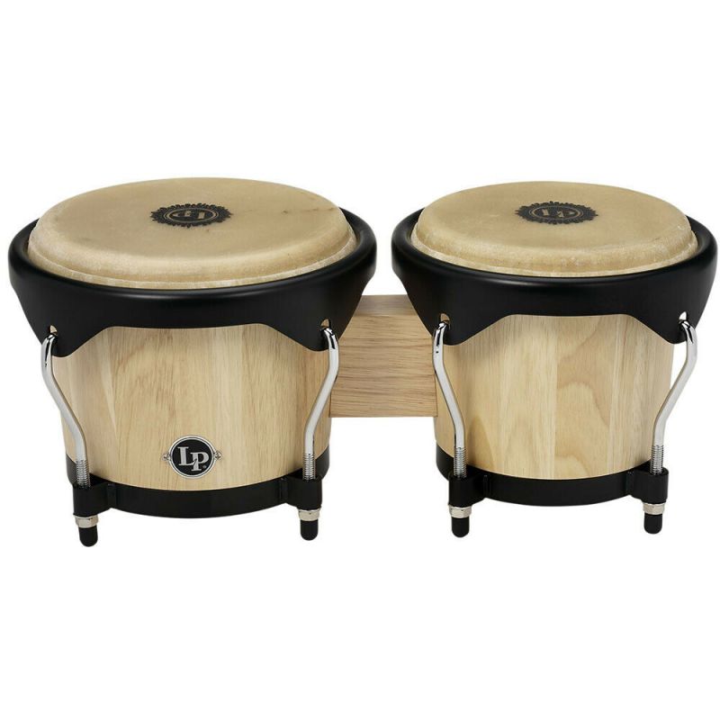 LP Latin Percussion LP601NY-AW City Series Wood Bongos, Siam Oak, Natural