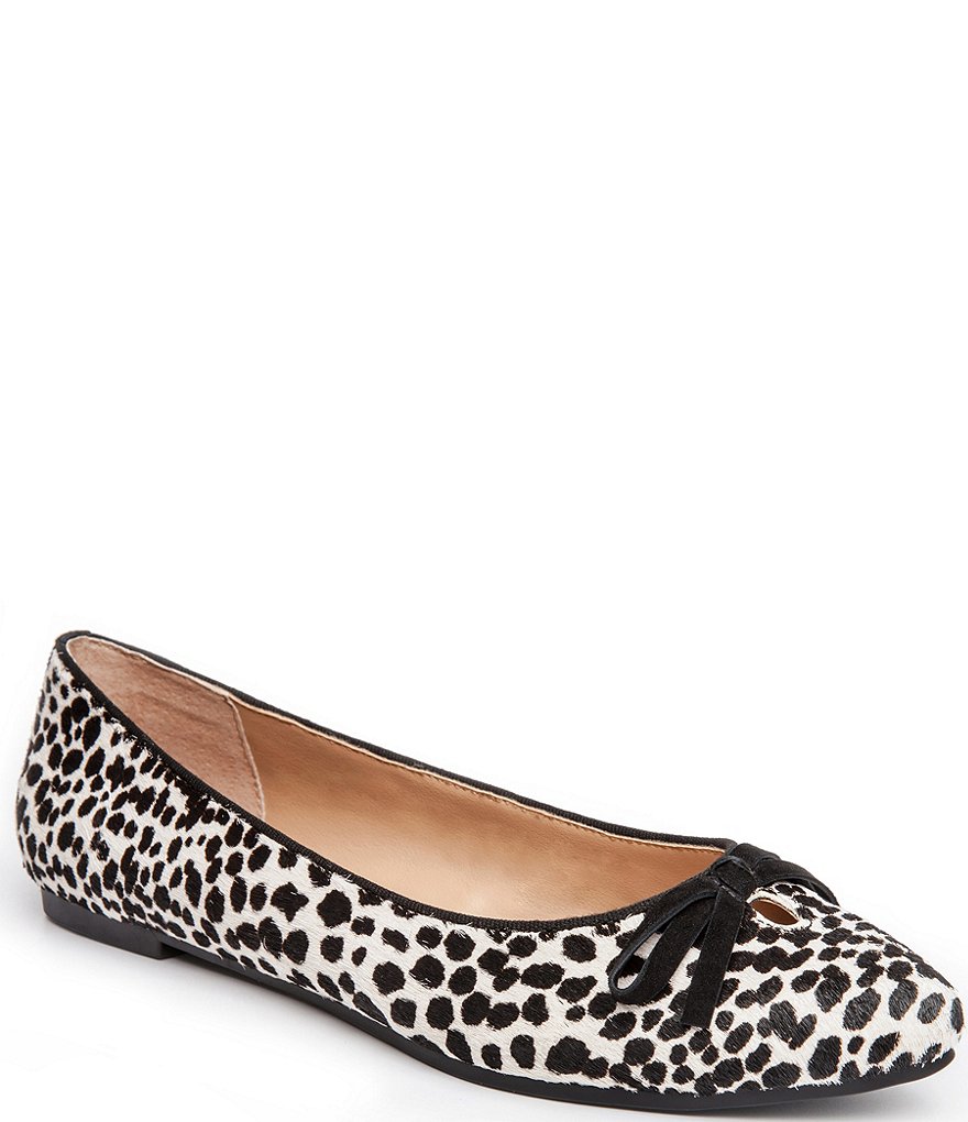 Me Too Alondra Cheetah Print Haircalf Bow Detail Slip-On Flats
