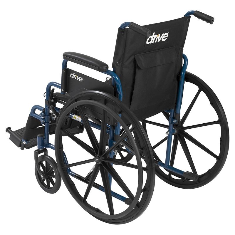 Drive Medical Blue Streak Wheelchair with Flip Back Desk Arms, Swing Away Footrests, 20" Seat